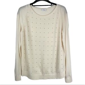 Akris Punto Cream Wool Studded Sweater